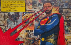 Black Superman Cosplay Painting and Collage